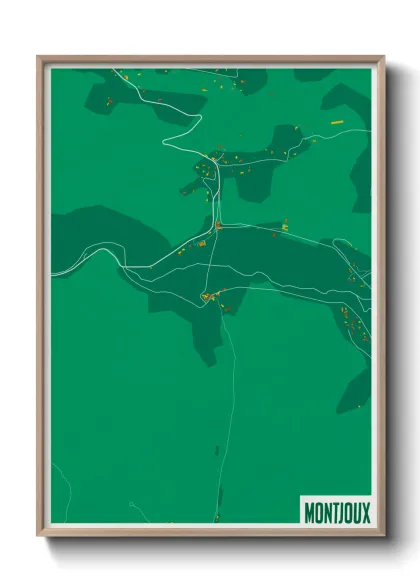 Une affiche de carte sur Montjoux