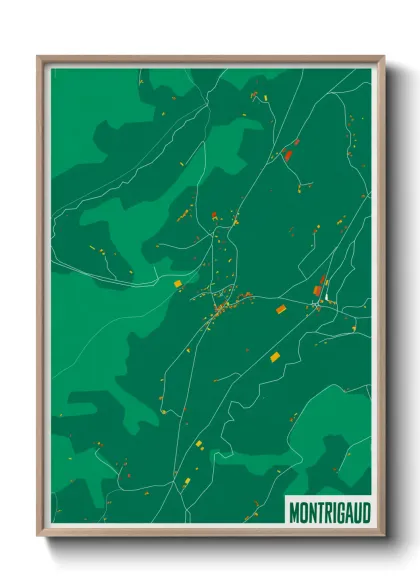 Une affiche de carte sur Montrigaud