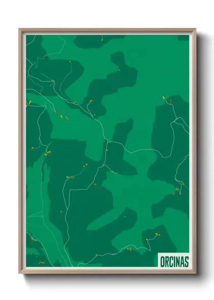 Une affiche de carte sur Orcinas