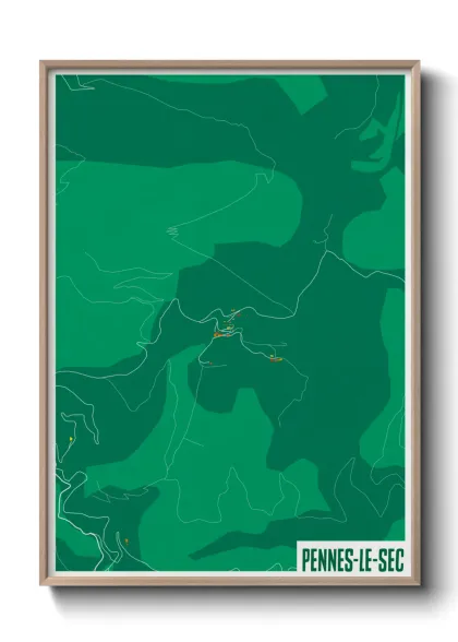 Une affiche de carte sur Pennes-le-Sec