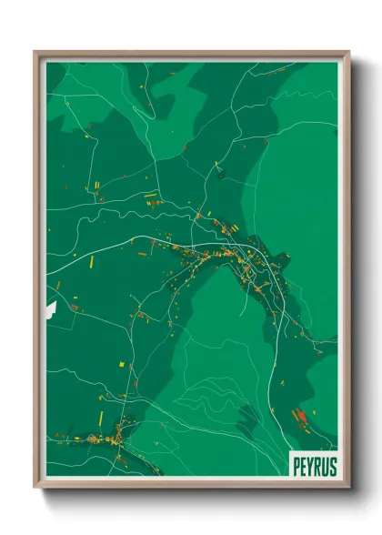 Une affiche de carte sur Peyrus
