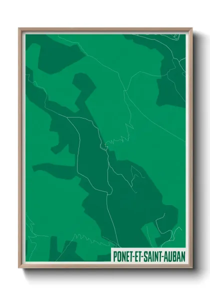 Une affiche de carte sur Ponet-et-Saint-Auban