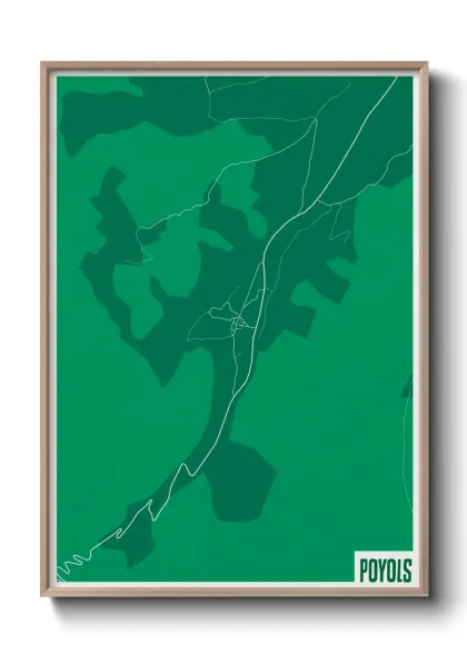 Une affiche de carte sur Poyols