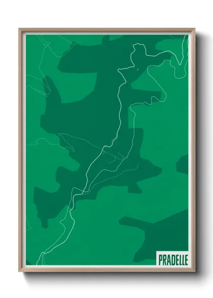 Une affiche de carte sur Pradelle