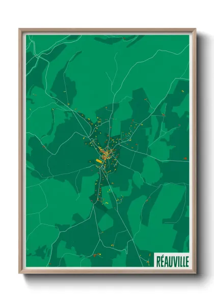 Une affiche de carte sur Réauville