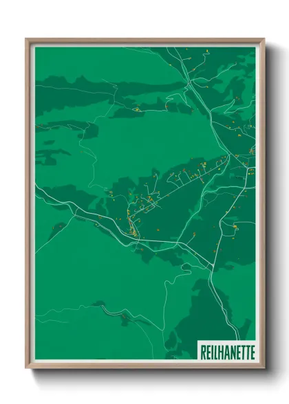 Une affiche de carte sur Reilhanette