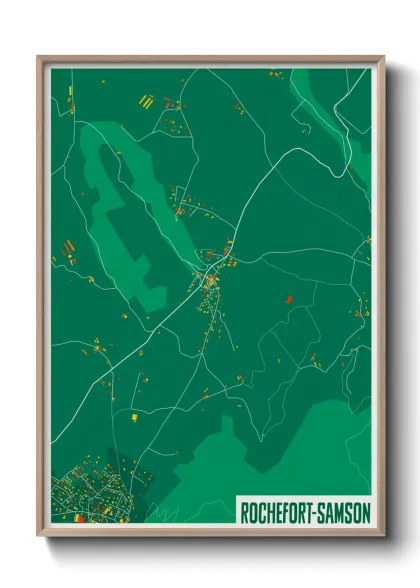 Une affiche de carte sur Rochefort-Samson