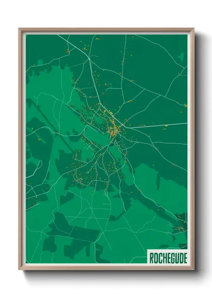 Une affiche de carte sur Rochegude