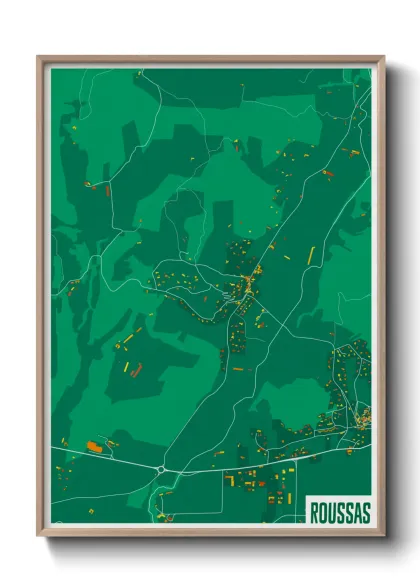 Une affiche de carte sur Roussas