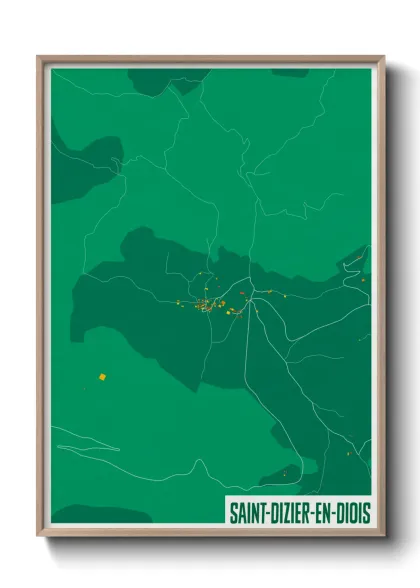 Une affiche de carte sur Saint-Dizier-en-Diois