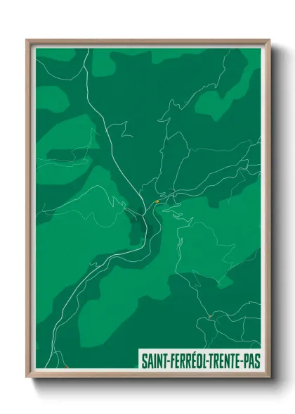 Une affiche de carte sur Saint-Ferréol-Trente-Pas