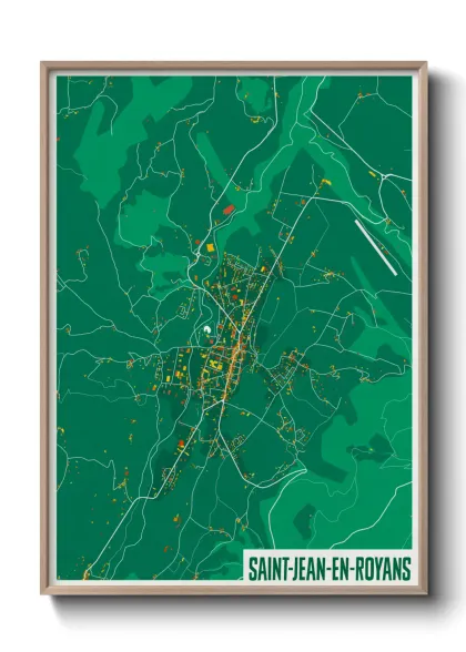 Une affiche de carte sur Saint-Jean-en-Royans