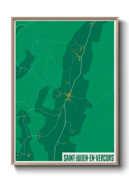 Une affiche de carte sur Saint-Julien-en-Vercors