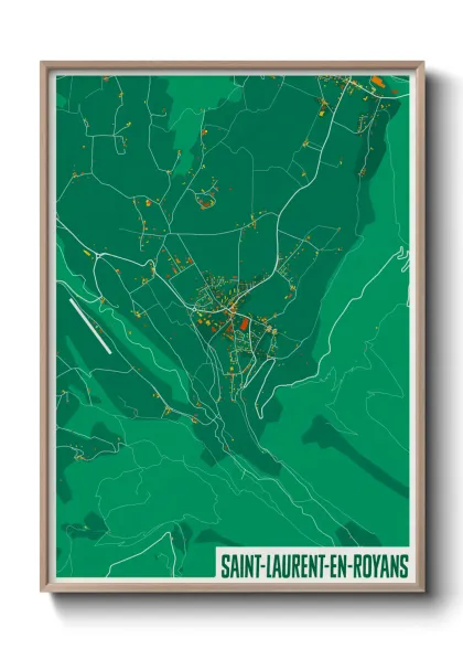 Une affiche de carte sur Saint-Laurent-en-Royans