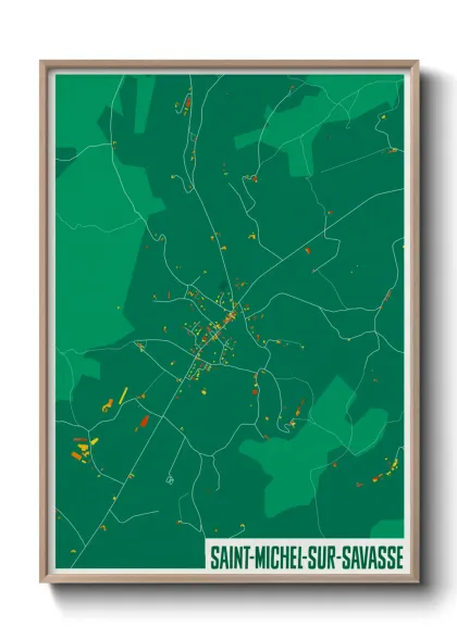 Une affiche de carte sur Saint-Michel-sur-Savasse