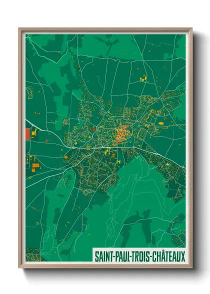 Une affiche de carte sur Saint-Paul-Trois-Châteaux