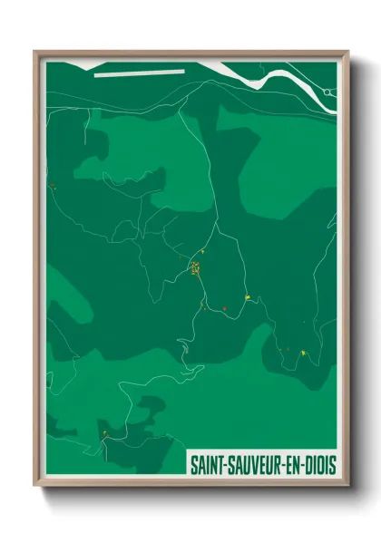 Une affiche de carte sur Saint-Sauveur-en-Diois