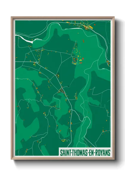 Une affiche de carte sur Saint-Thomas-en-Royans