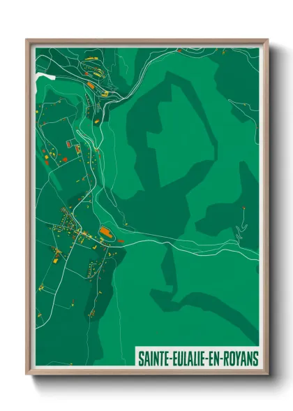Une affiche de carte sur Sainte-Eulalie-en-Royans