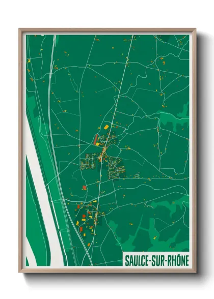 Une affiche de carte sur Saulce-sur-Rhône