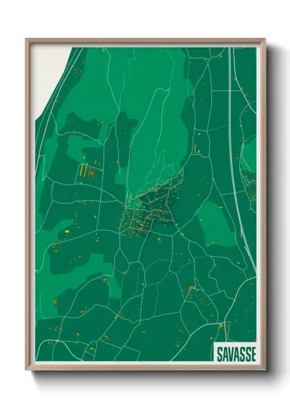 Une affiche de carte sur Savasse