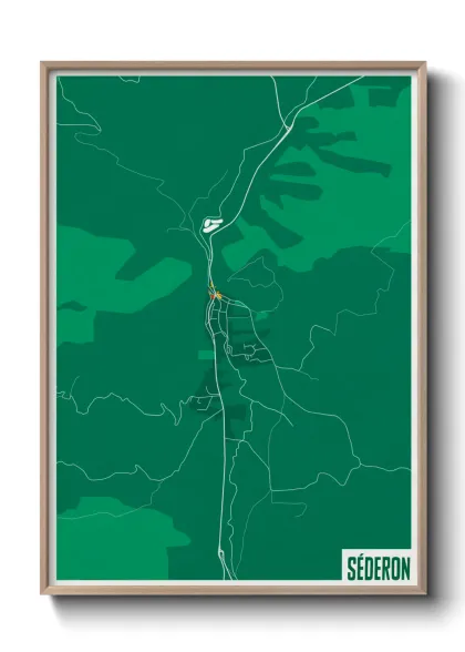 Une affiche de carte sur Séderon