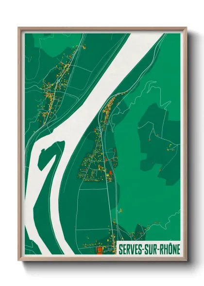 Une affiche de carte sur Serves-sur-Rhône