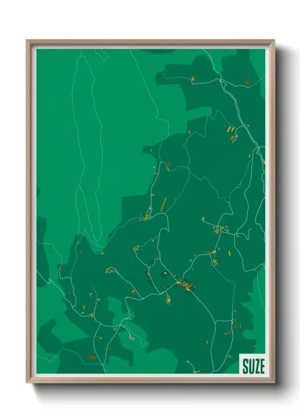 Une affiche de carte sur Suze