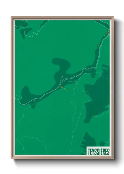 Une affiche de carte sur Teyssières