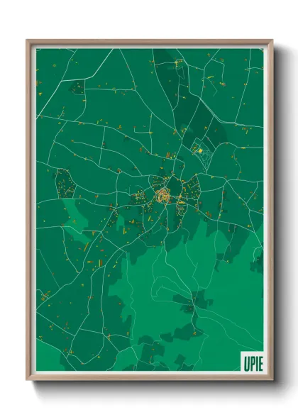 Une affiche de carte sur Upie