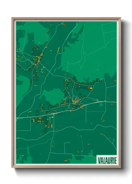 Une affiche de carte sur Valaurie