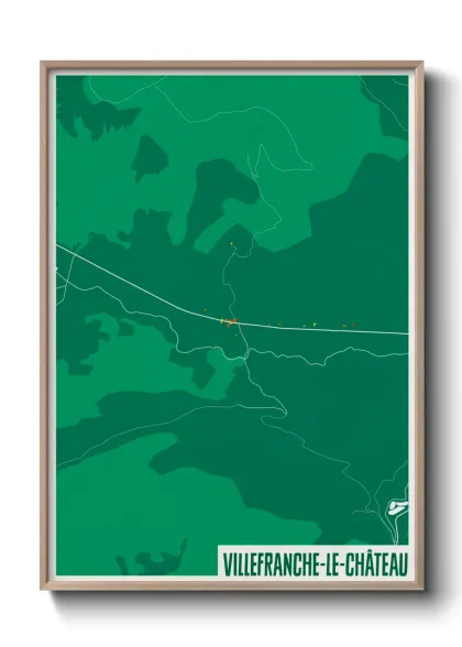 Une affiche de carte sur Villefranche-le-Château