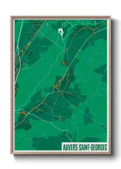 Une affiche de carte sur Auvers-Saint-Georges