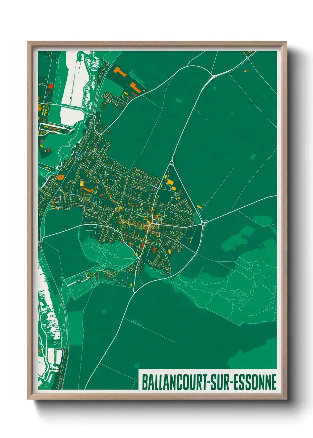 Un poster carte Ballancourt-sur-Essonne
