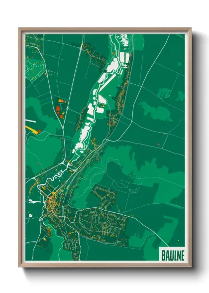 Une affiche de carte sur Baulne