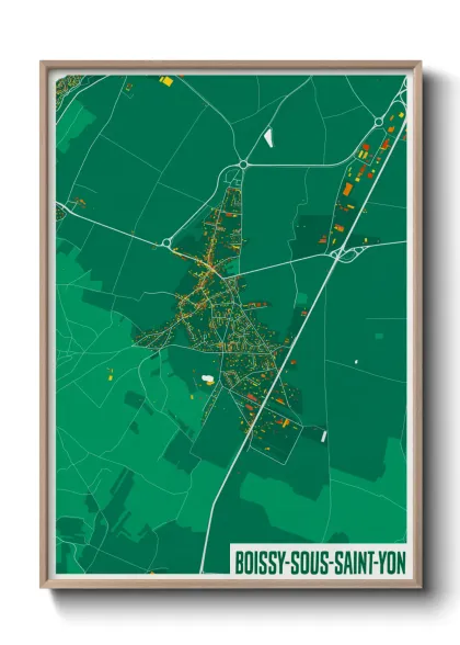 Une affiche de carte sur Boissy-sous-Saint-Yon