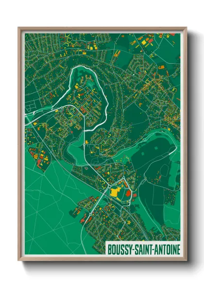 Une affiche de carte sur Boussy-Saint-Antoine