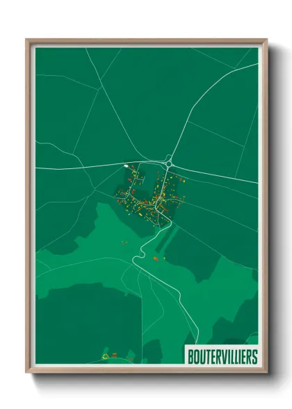 Une affiche de carte sur Boutervilliers