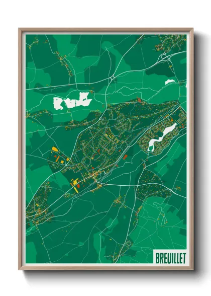 Une affiche de carte sur Breuillet