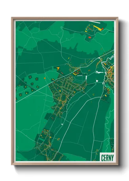 Une affiche de carte sur Cerny