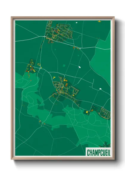 Une affiche de carte sur Champcueil