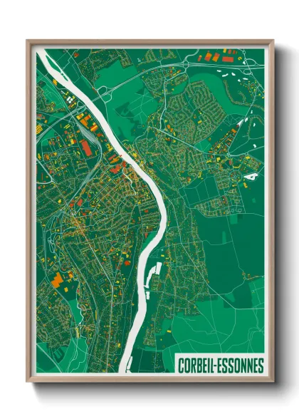 Une affiche de carte sur Corbeil-Essonnes