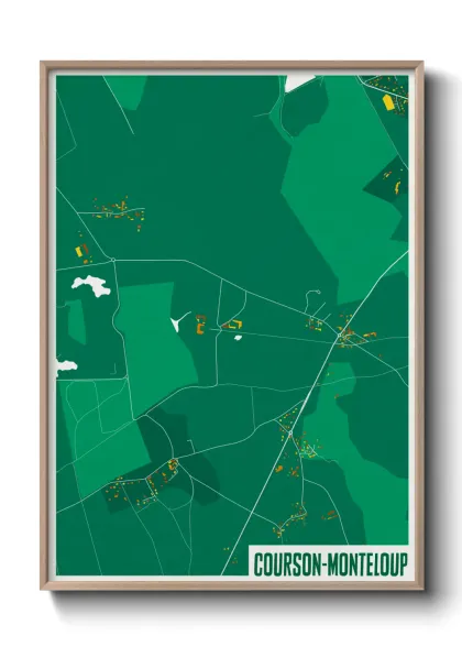 Une affiche de carte sur Courson-Monteloup