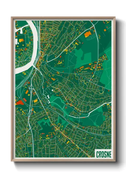 Une affiche de carte sur Crosne