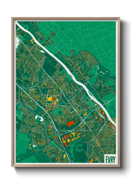 Une affiche de carte sur Évry