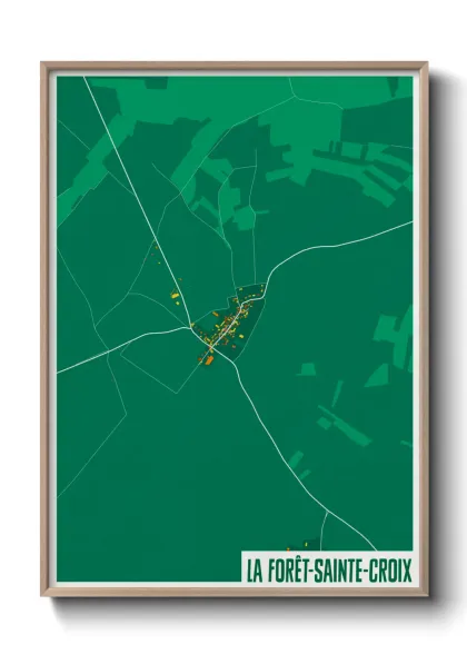 Une affiche de carte sur La Forêt-Sainte-Croix