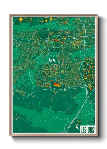 Une affiche de carte sur Les Ulis