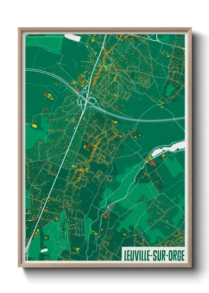 Une affiche de carte sur Leuville-sur-Orge