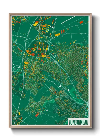 Une affiche de carte sur Longjumeau