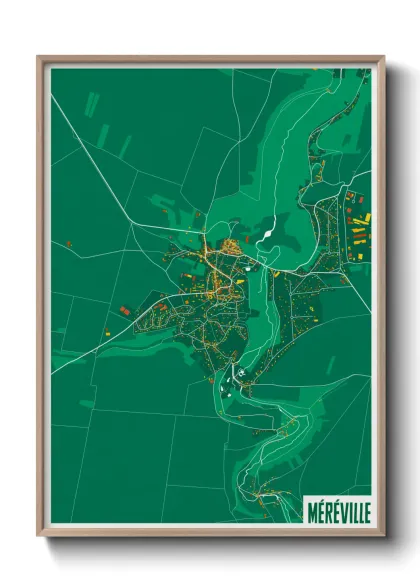 Une affiche de carte sur Méréville